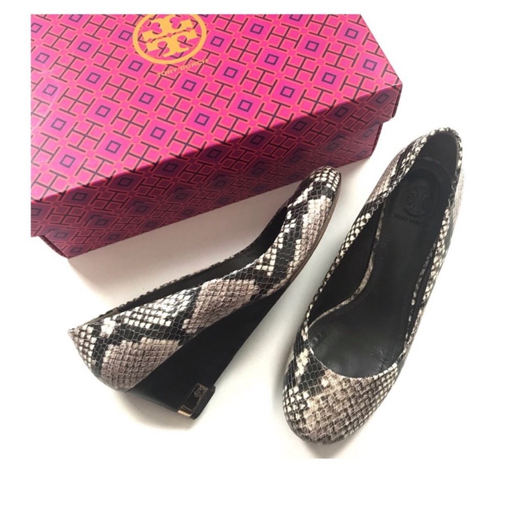 Tory Burch Astoria Snakeskin Wedge Pump